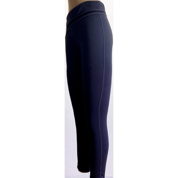 Free People Black Floral Lace Light Weight Long Activewear Leggings w. Pocket, S - Picture 2 of 9